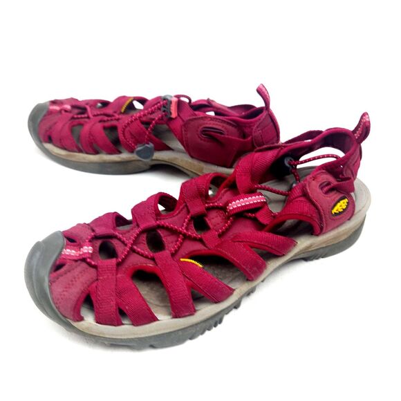 Keen Whisper Size 8 Red Waterproof Fisherman Suede Sandals - Picture 2 of 7